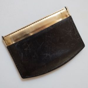 Haerfest Card Wallet - Black/Gold Leather